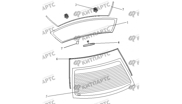 Стекла лобовое и заднее Geely Otaka (CK)